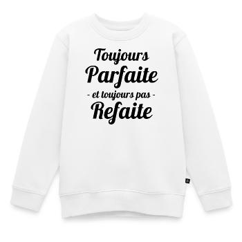 femme parfaite, perfection, femme - Sweat Premium enfant bio - blanc - Devant - AI Model Kid Male (0cm)