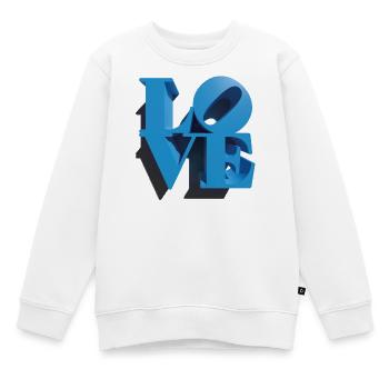 LIEBE 3D Cyan - Kinder Premium Organic Sweatshirt - Weiß - Vorne - AI Model Kid Male (0cm)