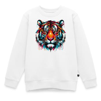 Tigre - Sweat Premium enfant bio - blanc - Devant - AI Model Kid Male (0cm)