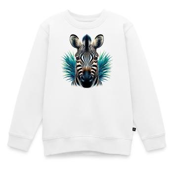 Zebra - Kinder Premium Organic Sweatshirt - Weiß - Vorne - AI Model Kid Male (0cm)