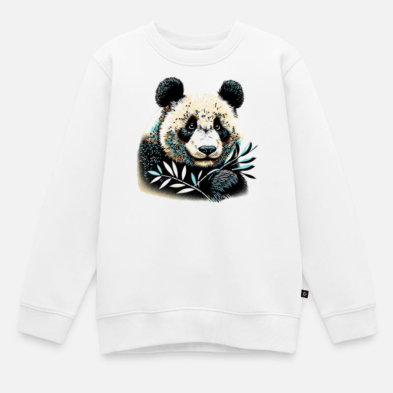 Panda - Kinder Premium Organic Sweatshirt - Weiß