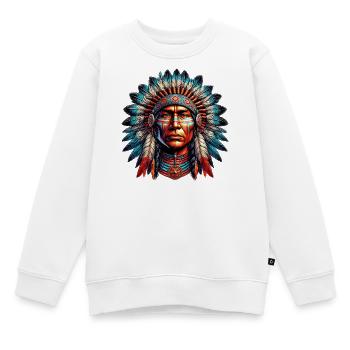 Amerikanisch Indianer Amerikanische Rote Haut - Kinder Premium Organic Sweatshirt - Weiß - Vorne - AI Model Kid Male (0cm)