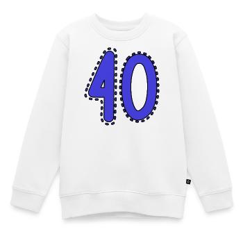 40. 40 ANS. 40e ANNIVERSAIRE. ANNIVERSAIRE 40 ANS. - Sweat Premium enfant bio - blanc - Devant - AI Model Kid Male (0cm)