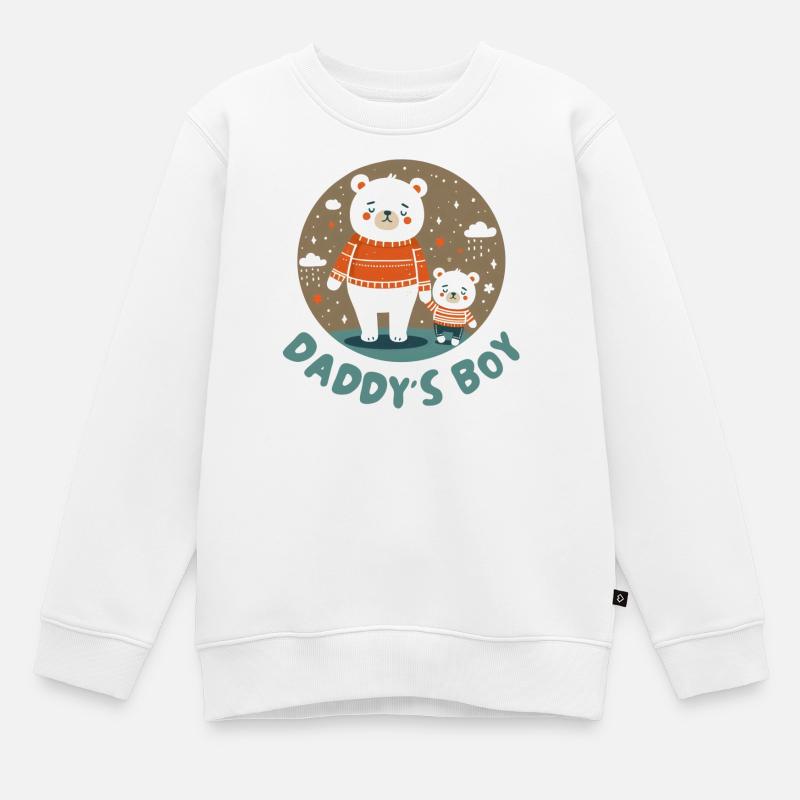 Papas Junge - Kinder Premium Organic Sweatshirt - Weiß