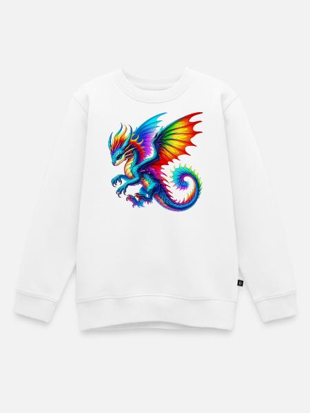 Drache - Kinder Premium Organic Sweatshirt - Weiß
