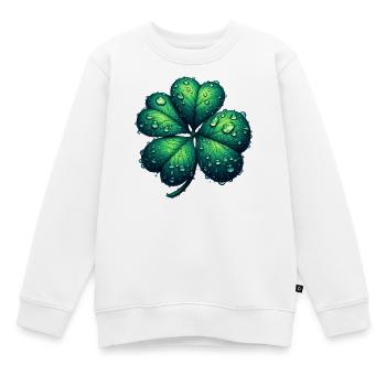 Trèfle à quatre feuilles - Sweat Premium enfant bio - blanc - Devant - AI Model Kid Male (0cm)