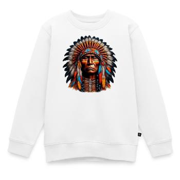 Amerikanischer Indianer Amerikaner - Kinder Premium Organic Sweatshirt - Weiß - Vorne - AI Model Kid Male (0cm)