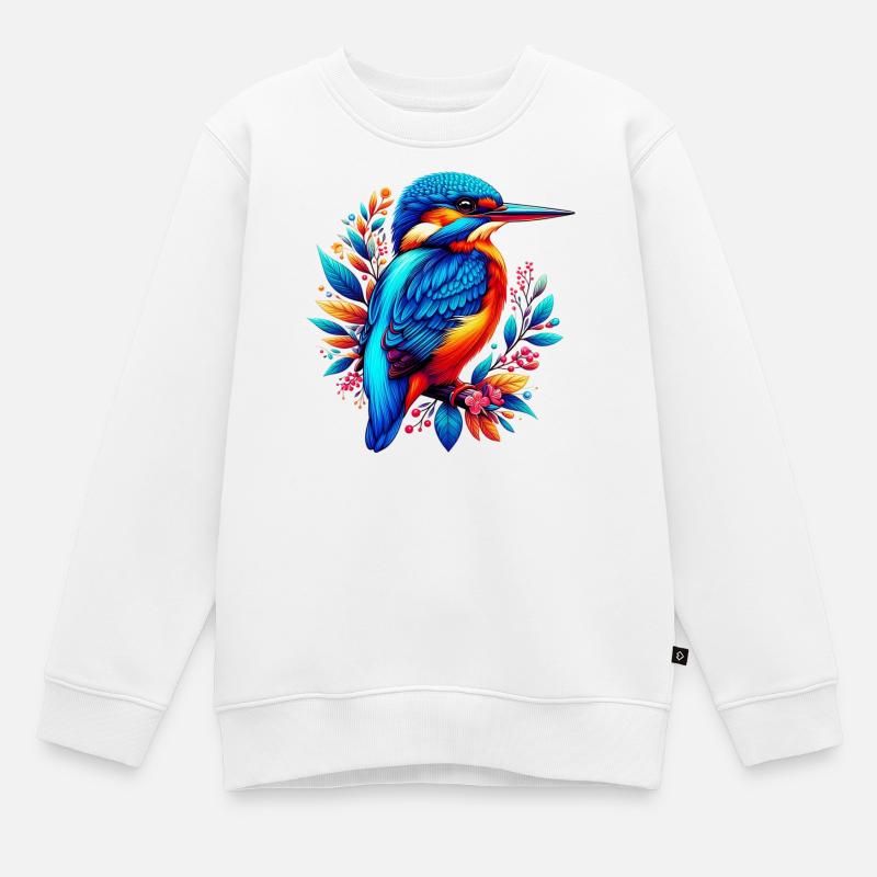 Eisvogel - Kinder Premium Organic Sweatshirt - Weiß