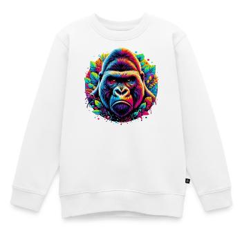 Gorilla - Kinder Premium Organic Sweatshirt - Weiß - Vorne - AI Model Kid Male (0cm)