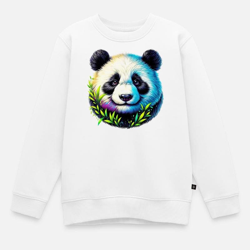 Panda - Kinder Premium Organic Sweatshirt - Weiß