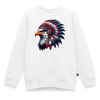 American Indian Eagle American Red Skins - Kids Premium Organic Sweatshirt - white - Front - AI Model Kid Male (0cm)