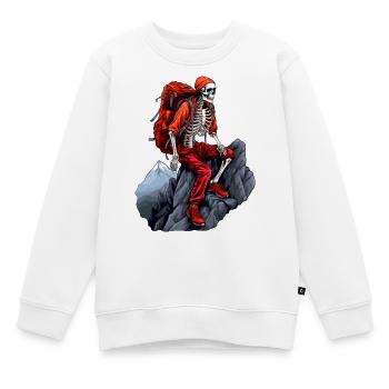 Squelettes Alpiniste / Randonnée Skeleton - Sweat Premium enfant bio - blanc - Devant - AI Model Kid Male (0cm)