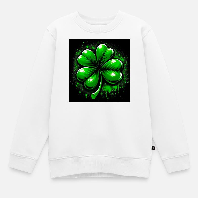 Four-leaf clover - Kids Premium Organic Sweatshirt - white