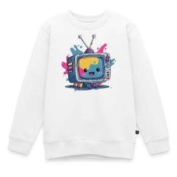 Kunterbunter TV-Kumpel - Kinder Premium Organic Sweatshirt - Weiß - Vorne - AI Model Kid Male (0cm)