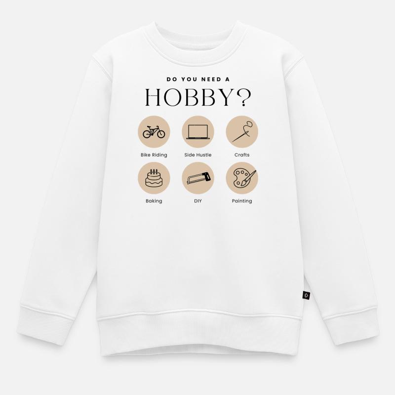 Hobby Mode On - Kids Premium Organic Sweatshirt - white