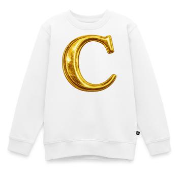 Goldenes C Monogramm-Design - Kinder Premium Organic Sweatshirt - Weiß - Vorne - AI Model Kid Male (0cm)