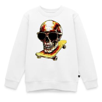Skateur Skull - Sweat Premium enfant bio - blanc - Devant - AI Model Kid Male (0cm)