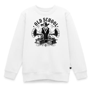 Old School DJ mit Grammophon - Kinder Premium Organic Sweatshirt - Weiß - Vorne - AI Model Kid Male (0cm)