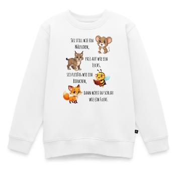 Waldfreunde Lernspruch für den Schulanfang 2026 - Kinder Premium Organic Sweatshirt - Weiß - Vorne - AI Model Kid Male (0cm)