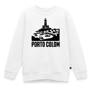 Porto Colom Silhouette Wahrzeichen - Kinder Premium Organic Sweatshirt - Weiß - Vorne - AI Model Kid Male (0cm)