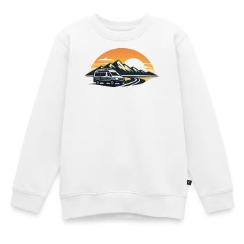 Road trip au coucher du soleil avec Camper - Sweat Premium enfant bio - blanc - Devant - AI Model Kid Male (0cm)