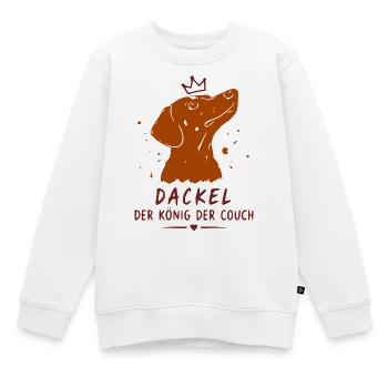 Dackel König der Couch - Kinder Premium Organic Sweatshirt - Weiß - Vorne - AI Model Kid Male (0cm)
