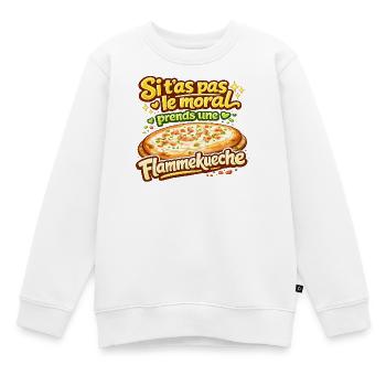 Si t'as pas le moral Flammekueche Alsace tshirt - Sweat Premium enfant bio - blanc - Devant - AI Model Kid Male (0cm)
