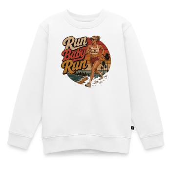 Run Baby Run – Retro Runner California - Sweat Premium enfant bio - blanc - Devant - AI Model Kid Male (0cm)