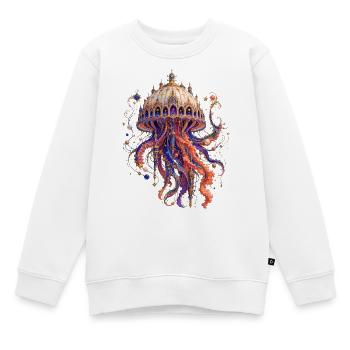 Méduse cathédrale cosmique - Sweat Premium enfant bio - blanc - Devant - AI Model Kid Male (0cm)