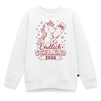 Endlich Schulkind 2026 Unicorn - Kinder Premium Organic Sweatshirt - Weiß - Vorne - AI Model Kid Male (0cm)