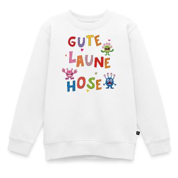 Gute Laune Hose  - Kinder Premium Organic Sweatshirt - Weiß - Vorne - AI Model Kid Male (0cm)