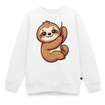 Lustiges Faultier am Seil - Kinder Premium Organic Sweatshirt - Weiß - Vorne - AI Model Kid Male (0cm)