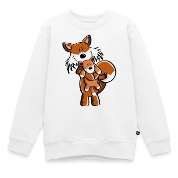 Fuchs avec bébé renard - cadeau comique - enfants - Sweat Premium enfant bio - blanc - Devant - AI Model Kid Male (0cm)