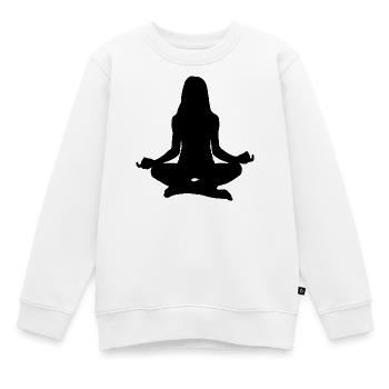 Meditieren - Kinder Premium Organic Sweatshirt - Weiß - Vorne - AI Model Kid Male (0cm)