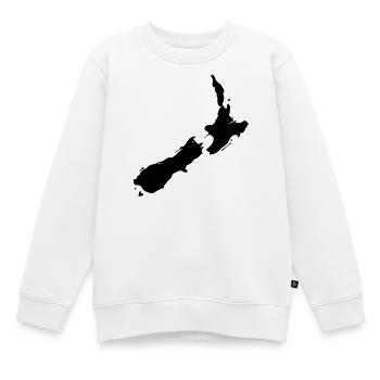Neuseeland Karte - Kinder Premium Organic Sweatshirt - Weiß - Vorne - AI Model Kid Male (0cm)