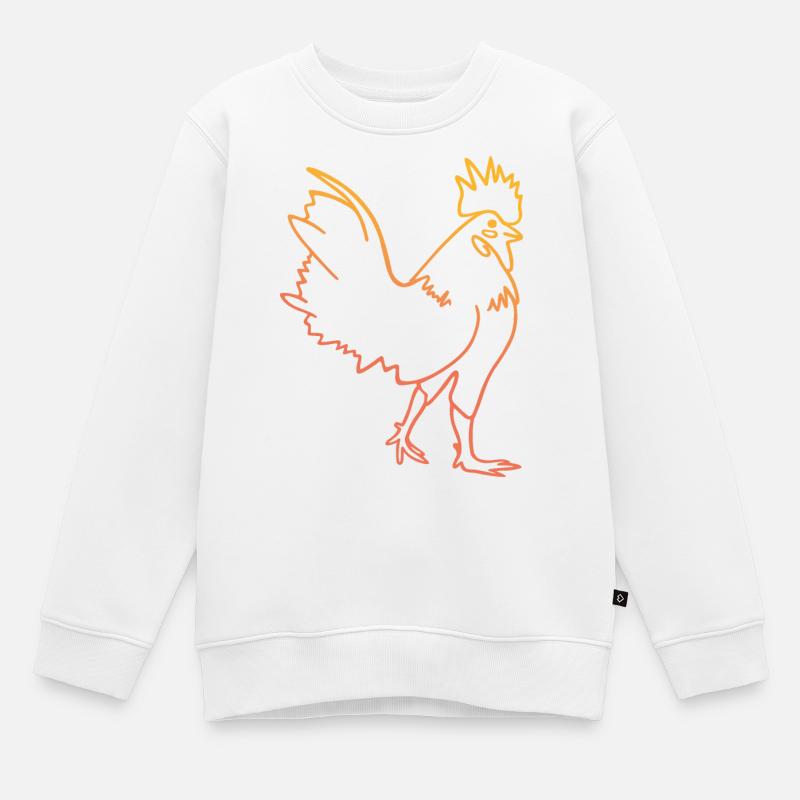 Illustration de coq de poule - Sweat Premium enfant bio - blanc