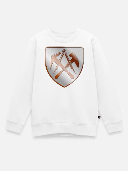 Dachdecker Wappen Schild in 3D - Kinder Premium Organic Sweatshirt - Weiß