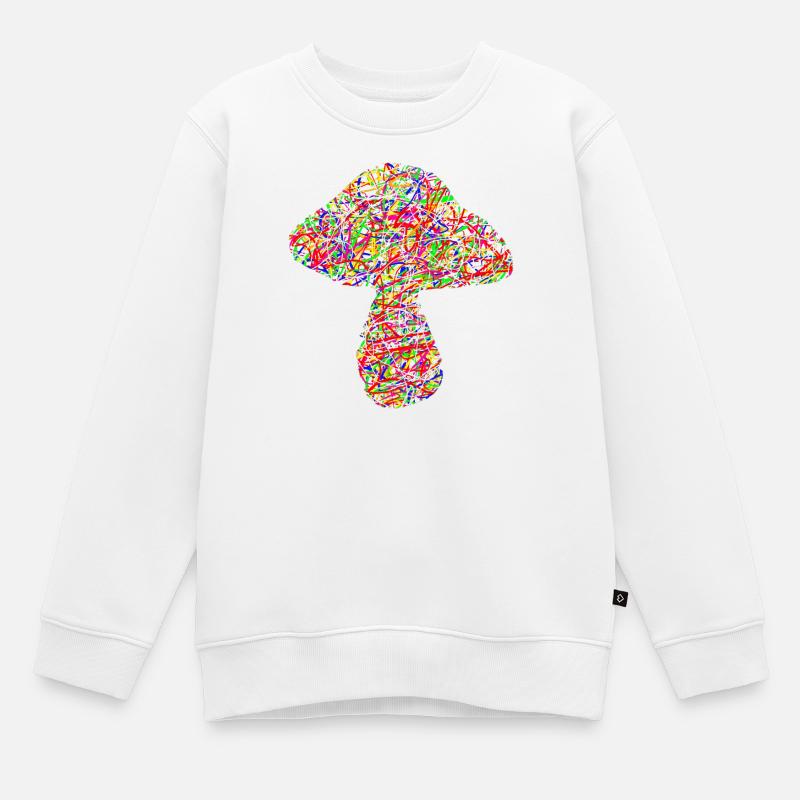 champignon coloré - Sweat Premium enfant bio - blanc