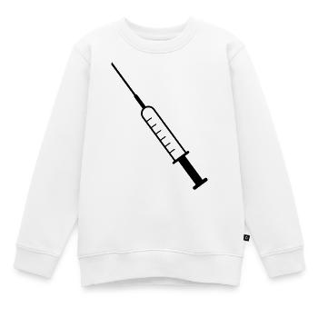 Spritze - Kinder Premium Organic Sweatshirt - Weiß - Vorne - AI Model Kid Male (0cm)