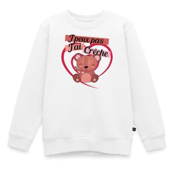j ai creche - Sweat Premium enfant bio - blanc - Devant - AI Model Kid Male (0cm)