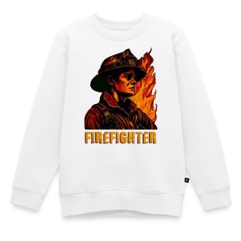 Feuerwehrmann - Kinder Premium Organic Sweatshirt - Weiß - Vorne - AI Model Kid Male (0cm)