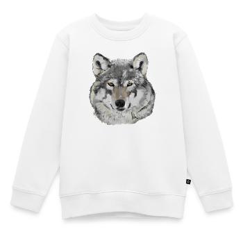 Loup - Sweat Premium enfant bio - blanc - Devant - AI Model Kid Male (0cm)