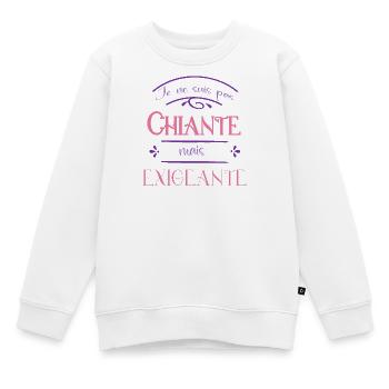 Ich bin nicht langweilig, sondern anspruchsvoll - Kinder Premium Organic Sweatshirt - Weiß - Vorne - AI Model Kid Male (0cm)