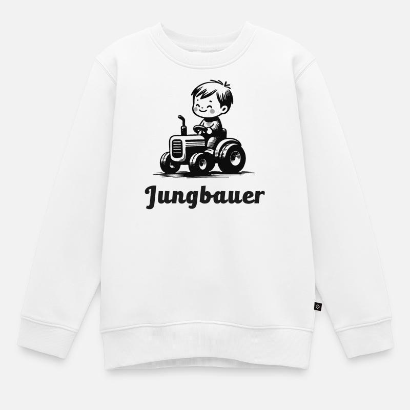 jungbauer nachwuchs bauernhof bauer babygeschenk - Kinder Premium Organic Sweatshirt - Weiß
