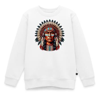 Amerikanisch Indianer Amerikanische Rote Haut - Kinder Premium Organic Sweatshirt - Weiß - Vorne - AI Model Kid Male (0cm)