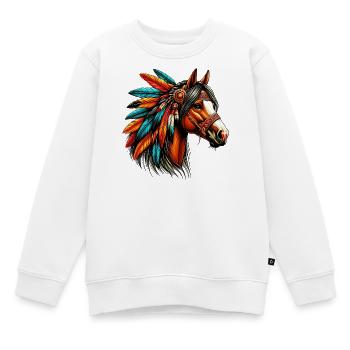 American Indian Horse American Indians - Kids Premium Organic Sweatshirt - white - Front - AI Model Kid Male (0cm)