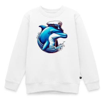 Delfin-Seemann - Kinder Premium Organic Sweatshirt - Weiß - Vorne - AI Model Kid Male (0cm)