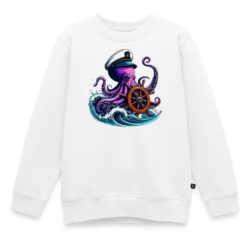 Krake - Kinder Premium Organic Sweatshirt - Weiß - Vorne - AI Model Kid Male (0cm)