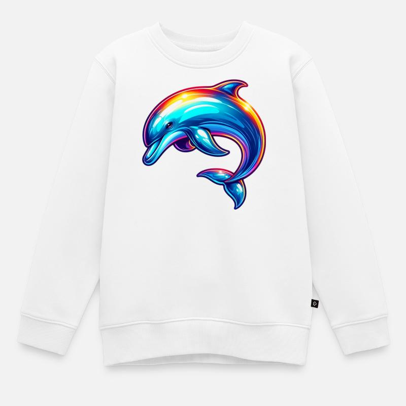 Delfin - Kinder Premium Organic Sweatshirt - Weiß