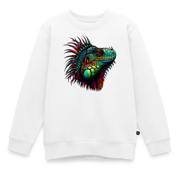 Iguane - Sweat Premium enfant bio - blanc - Devant - AI Model Kid Male (0cm)